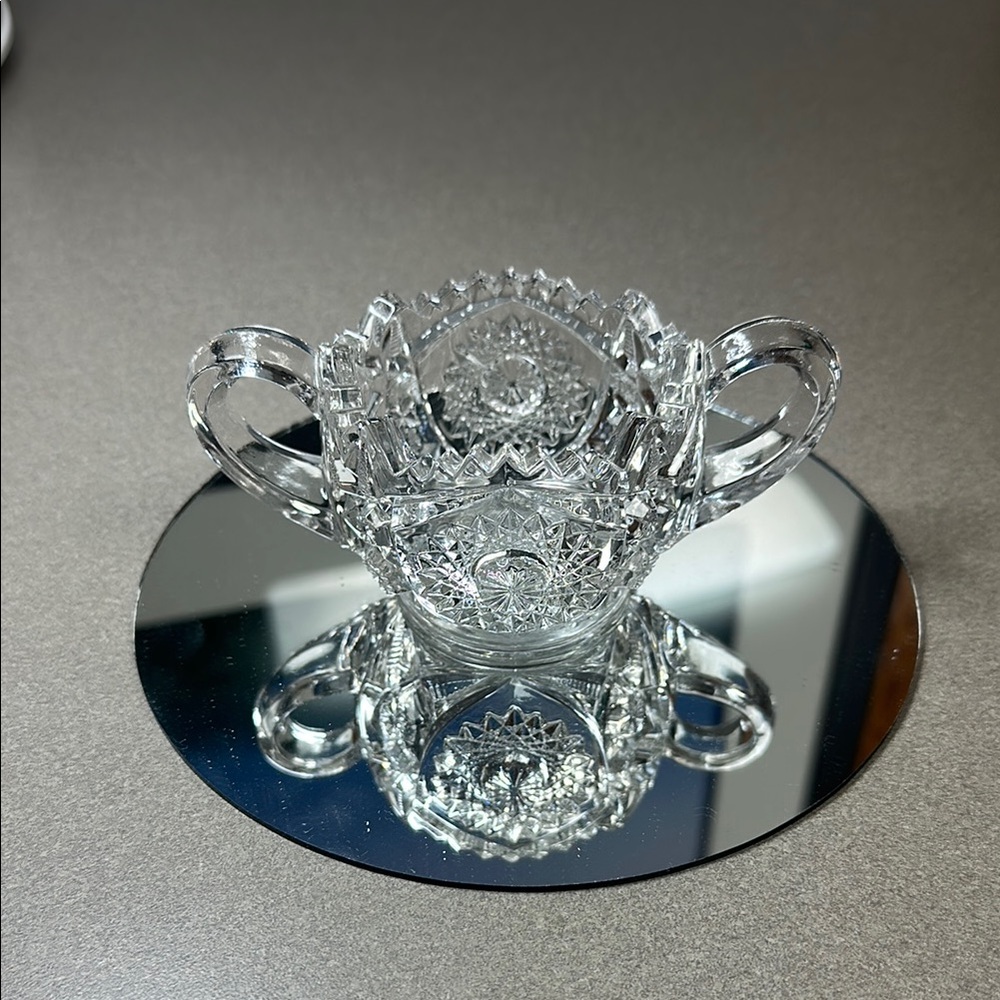 Elegant Crystal Sugar Bowl